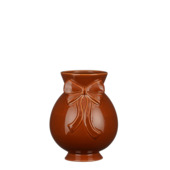 Vaas met strik bruin keramiek 23,5xØ18 cm