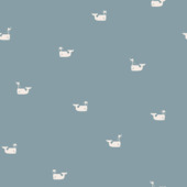 Vliesbehang Little whale blauw (dessin 145527)
