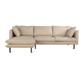 KARWEI hoekbank Gayle met verlenging links beige polyester stof