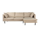 KARWEI hoekbank Gayle met verlenging rechts beige polyester stof