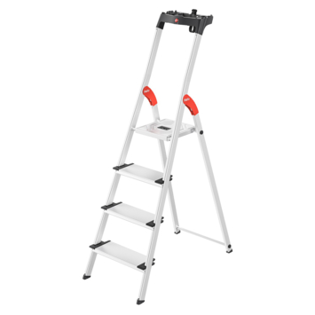 Hailo huishoudtrap L80 aluminium 4 treden kopen? Huishoudtrappen | Karwei