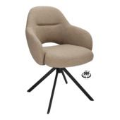 Eetkamerstoel Damy Gear liver beige gestoffeerd met armleuning