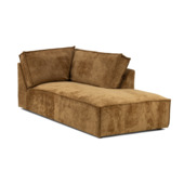 KARWEI modulaire bank James chaise lounge rechts caramel polyester stof