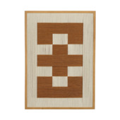 Wanddecoratie grafisch patroon bruin FSC katoen 70x50x2,5 cm