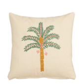 Kussen palmboom beige 45x45x10 cm