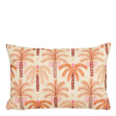 Kussen palmboom dessin beige oranje 55x35x10 cm