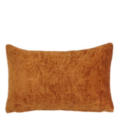 Kussen bloemen dessin geborduurd bruin 55x35x10 cm