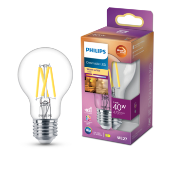Philips LED peer E27 40W filament helder warmglow dimbaar kopen? LED lampen | Karwei