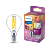 Philips LED kogel E14 40W filament helder warmglow dimbaar
