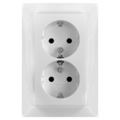 Berker S.1 Dubbel Geaard Stopcontact  Wit