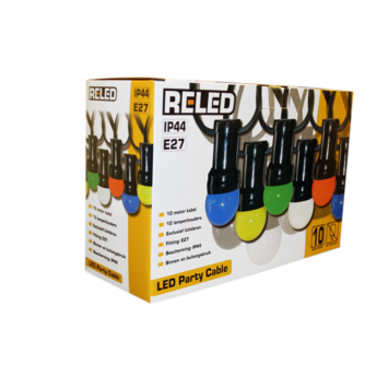 Reled lichtsnoer kleur 25W met 10 E27 fittingen 10 meter kopen? Feestverlichting | Karwei