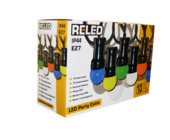 Reled lichtsnoer kleur 25W met 10 E27 fittingen 10 meter