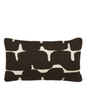 Kussen graphic golvend dessin donkerbruin 55x35x10 cm