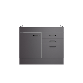 Optifit spoelonderkast Kiel420 inclusief 2 kleine lades en 1 grote lade antraciet 85,2 x 100 x 57,1 cm kopen? Keukenkasten | Karwei