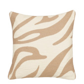 Kussen zebra print groot motief beige en lichtbruin 45x45x10 cm