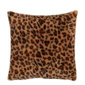 Kussen panterprint bruin beige 45x45x10 cm