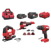 Skil 20V klopboor + decoupeerzaag + multitool brushless set met  2.0 en 4.0 Ah accu