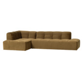 WOOOD hoekbank Roy met verlenging links mosterdgeel velvet stof