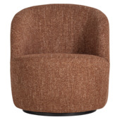 WOOOD fauteuil Sam karamelbruin bouclé stof draaibaar