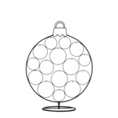 Decoratieve kerstbal ornament houder zwart 59 x 76 cm