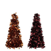 Decoratieve kerstboom bruin bordeaux kunststof 60 cm per stuk willekeurig
