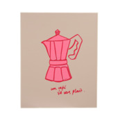 Wanddecoratie poster koffie percolator roze 41x51x3 cm