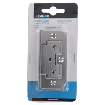HANDSON Louvredeurscharnier 75x35 mm vernikkeld - 2 stuks kopen? Deurscharnieren | Karwei