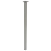 Duraline tafelpoot vierkant zilvergrijs 25x25 mm 75 cm