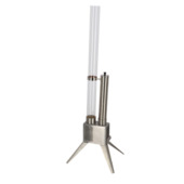 Houtpellet terrasheater zilver glas/metaal 45,5 x 33,9 x 135,2 cm