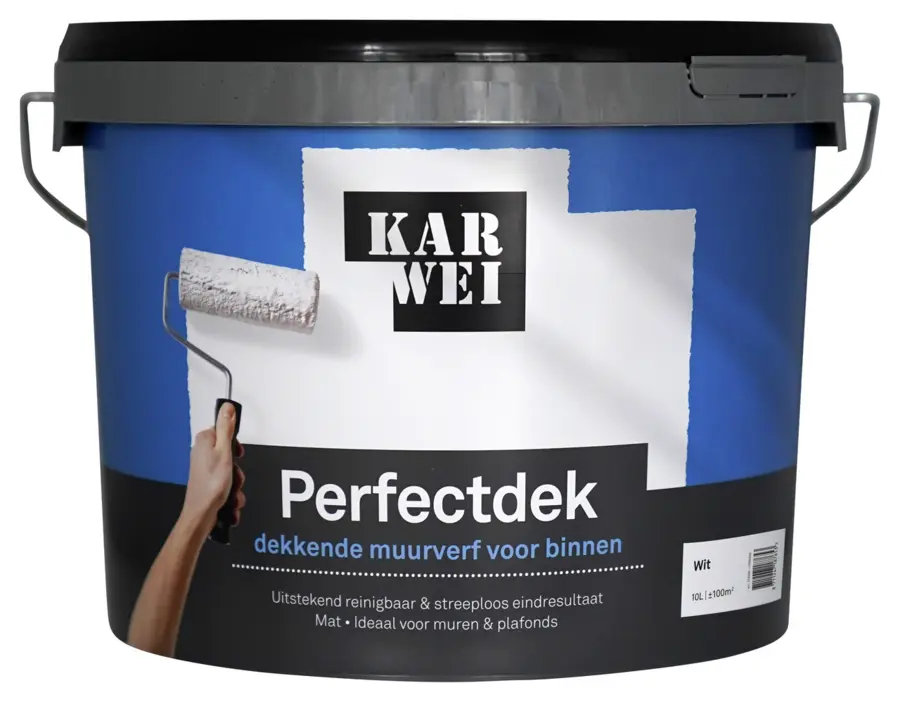 KARWEI Perfectdek muur en plafondverf mat binnen wit 10 liter