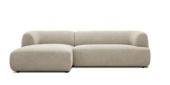 Hoekbank Lily met verlenging links beige polyester stof