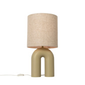 Qazqa tafellamp Lotti E27 LED lichtbron Lotti beige linnen