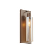 Qazqa wandlamp Stavelot E27 LED lichtbron donker brons met amber blas