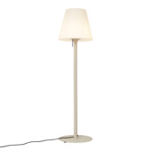 Qazqa buiten vloerlamp Big Virginia E27 LED lichtbron beige met witte kap