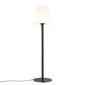 Qazqa buiten vloerlamp Big Virginia E27 LED lichtbron zwart met witte kap