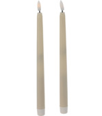 Dinerkaars LED set ivoor paraffine 27 cm 2 stuks op batterij