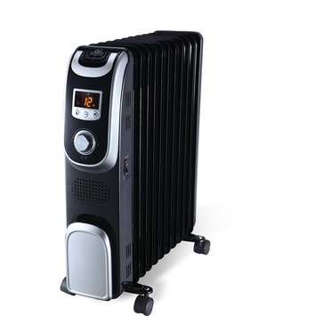 Oliegevulde radiator zwart 2300 W met display