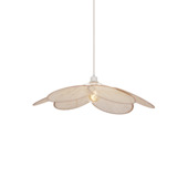 Qazqa hanglamp Aisha E27 LED lichtbron creme linnen
