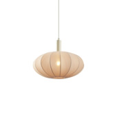 Qazqa hanglamp Bida E27 LED lichtbron beige stof