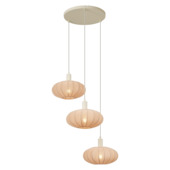 Qazqa 3-lichts hanglamp Bida E27 LED lichtbron beige stof