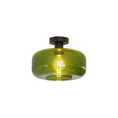 Qazqa plafondlamp Bizle E27 LED lichtbron groen glas