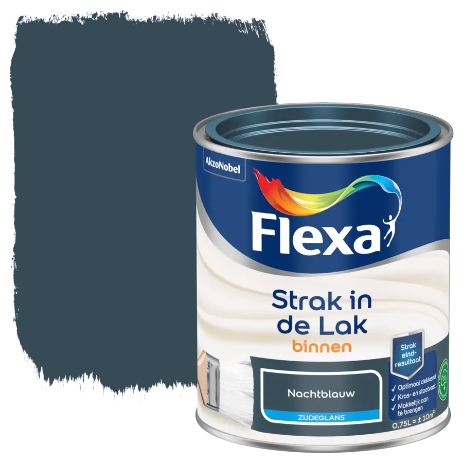 Flexa Strak in de Lak binnenlak zijdeglans nachtblauw 750 ml