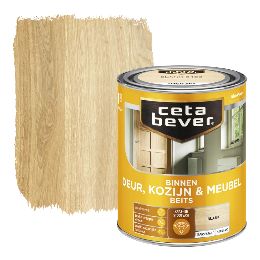 CetaBever Deur, Kozijn & Meubelbeits zijdeglans transparant blank 750 ml