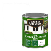 CetaBever Tuinbeits Schuur & Tuinhuis zijdeglans dekkend RAL 9010 gebroken wit 750 ml