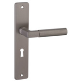 Karwei deurkruk set Stefano recht schild sleutelgat 56 mm messing antiek aluminium