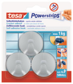 Tesa Powerstrips haak mat chroom rond 3 stuks