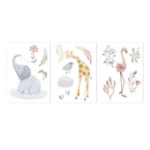 Little Dutch muurstickers Blooming Safari A4