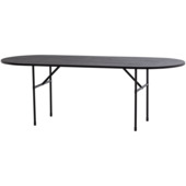 WOOOD eettafel Arthur ovaal eiken zwart met H-poot