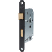 Nemef 1200 serie insteekslot badkamerslot/wc-slot met zwarte voorplaat Doorn 50mm PC 63mm