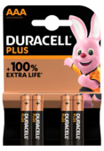 Duracell Batterij AAA Alkaline Plus 4 stuks